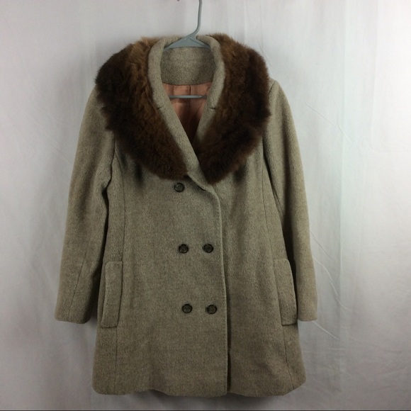 Vintage faux fur collar wool coat - Picture 3 of 7